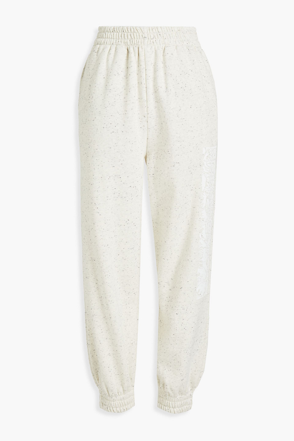 Mcq Alexander Mcqueen Woman Appliquéd Mélange Cotton-blend Fleece Track Pants Ivory