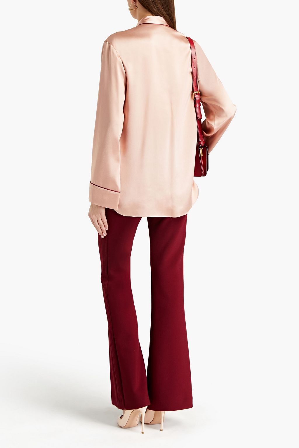 DOLCE&GABBANA Embroidered silk-satin blouse