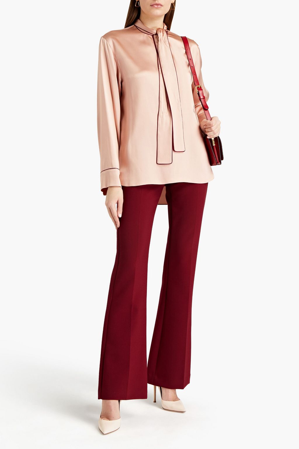 DOLCE&GABBANA Embroidered silk-satin blouse