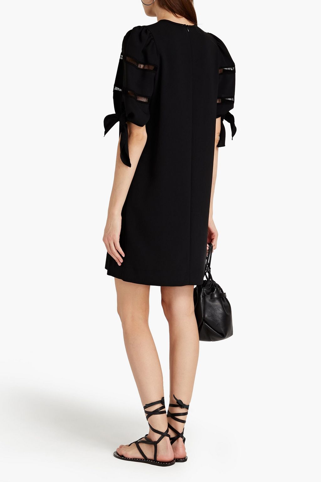 SEE BY CHLOÉ Lattice-trimmed crepe mini dress