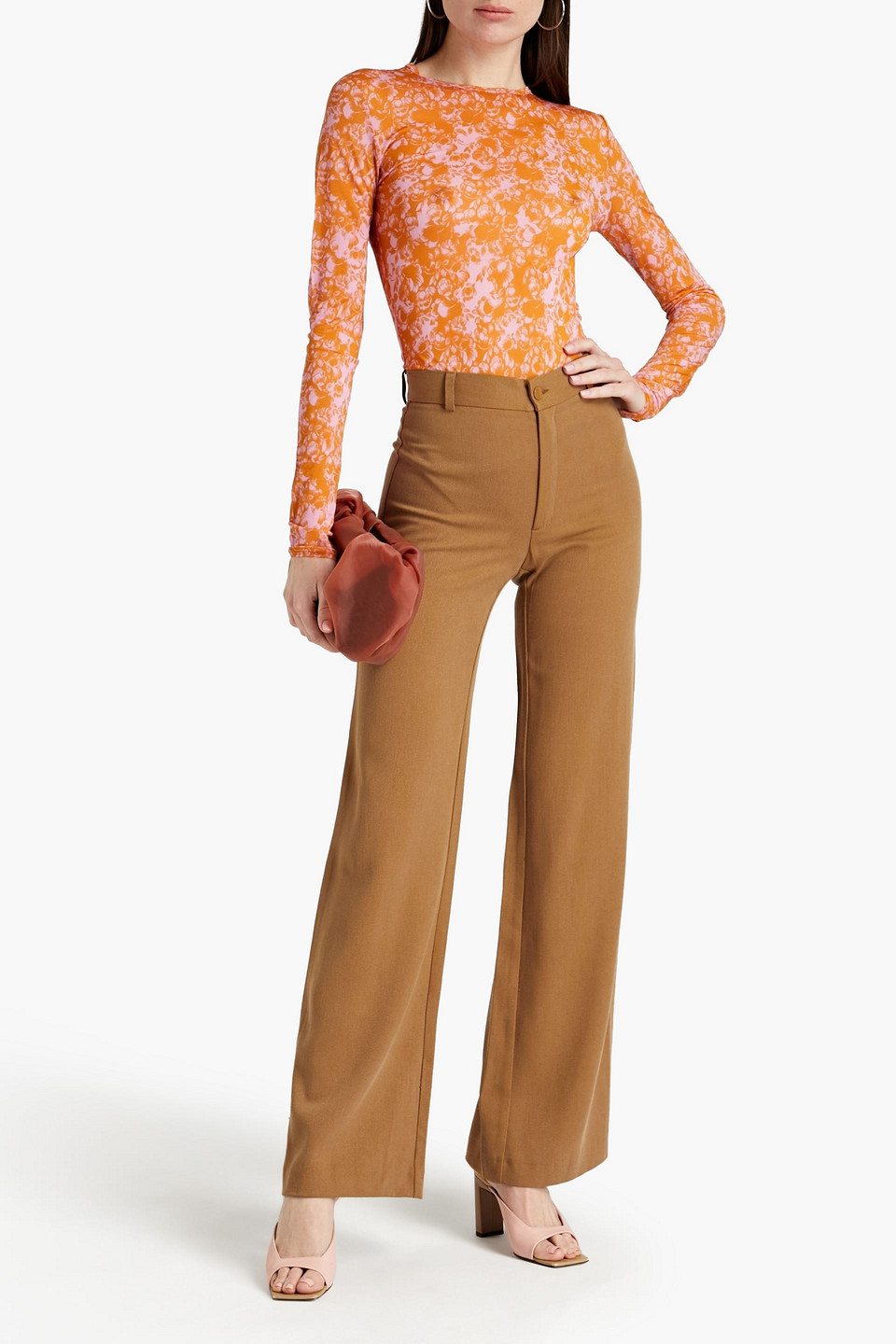 Rodebjer Gabardine Wide-leg Trousers In Brown