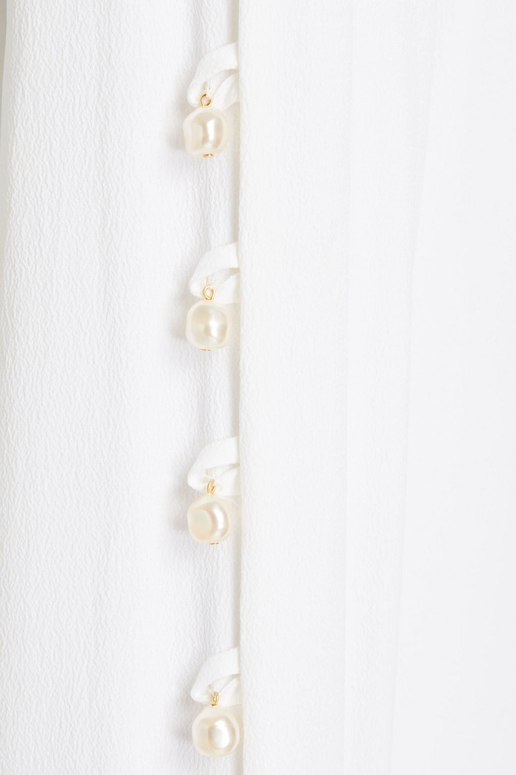 ALTUZARRA Oleana faux pearl-embellished crepe blouse