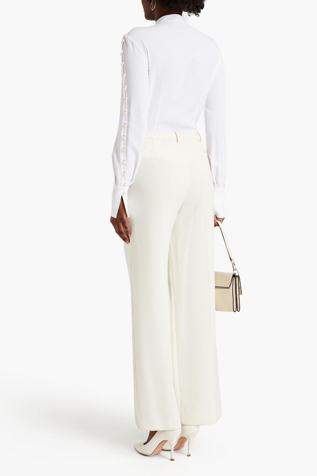 ALTUZARRA Oleana faux pearl-embellished crepe blouse