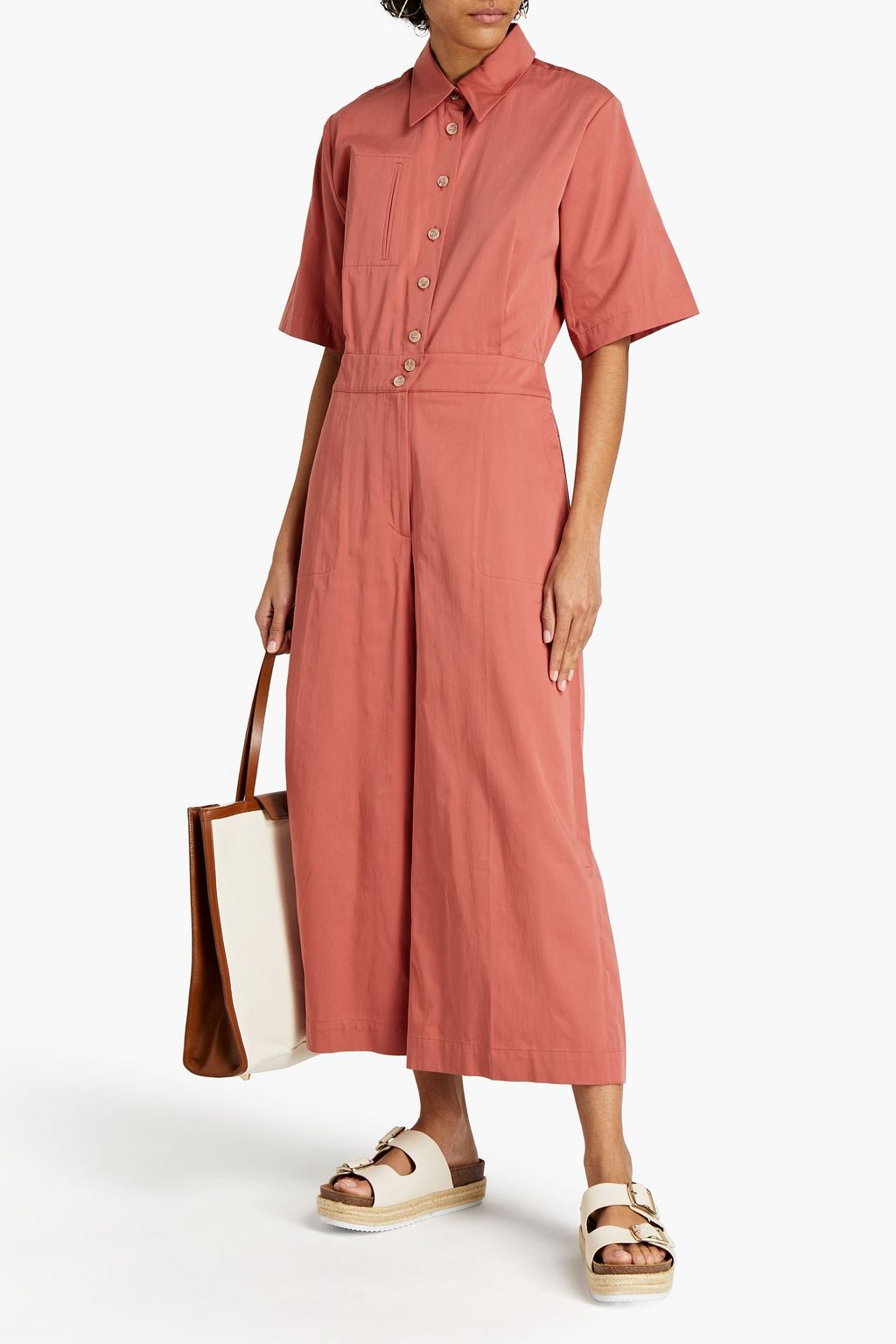 BA&SH Brigitte cropped cotton jumpsuit
