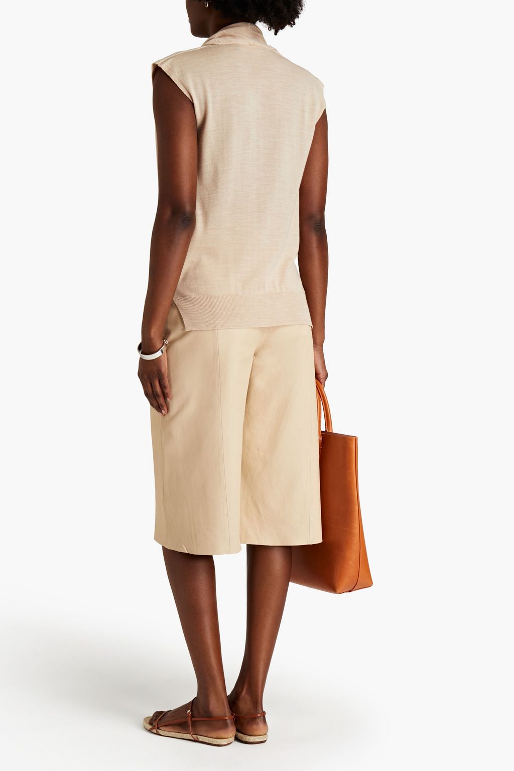 PROENZA SCHOULER Draped mélange merino wool-vest