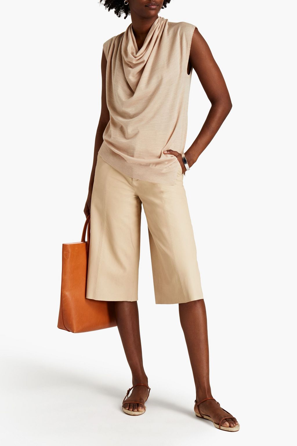 PROENZA SCHOULER Draped mélange merino wool-vest