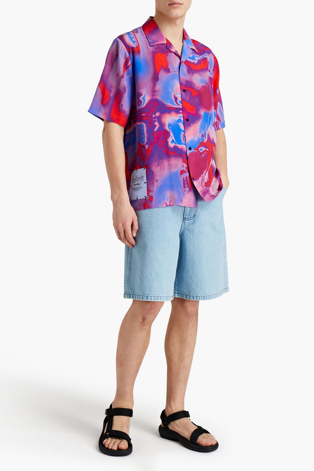 MCQ ALEXANDER MCQUEEN Appliquéd printed silk shirt