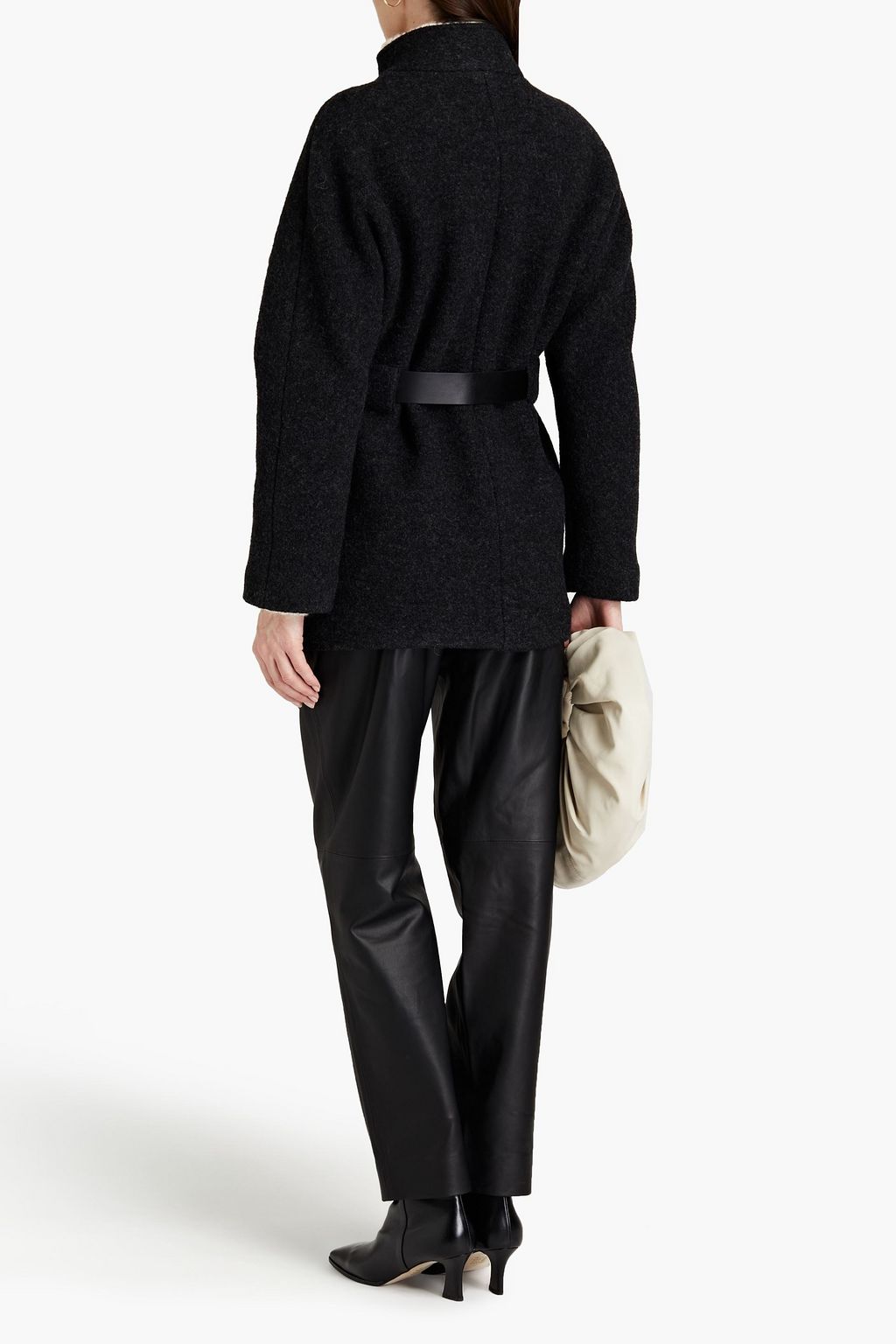 BA&SH Calvi belted bouclé-wool coat