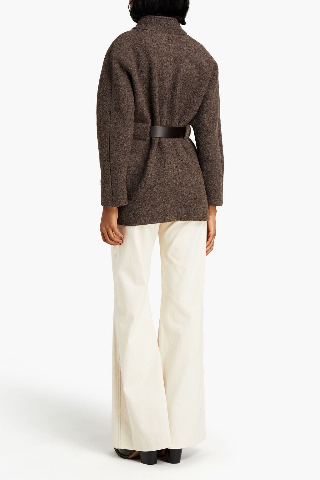 BA&SH Calvi belted bouclé-wool coat