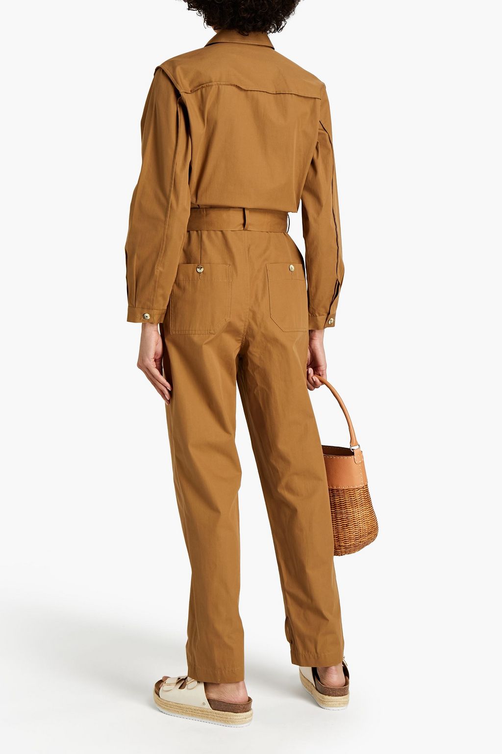 BA&SH Chris belted cotton-twill jumpsuit