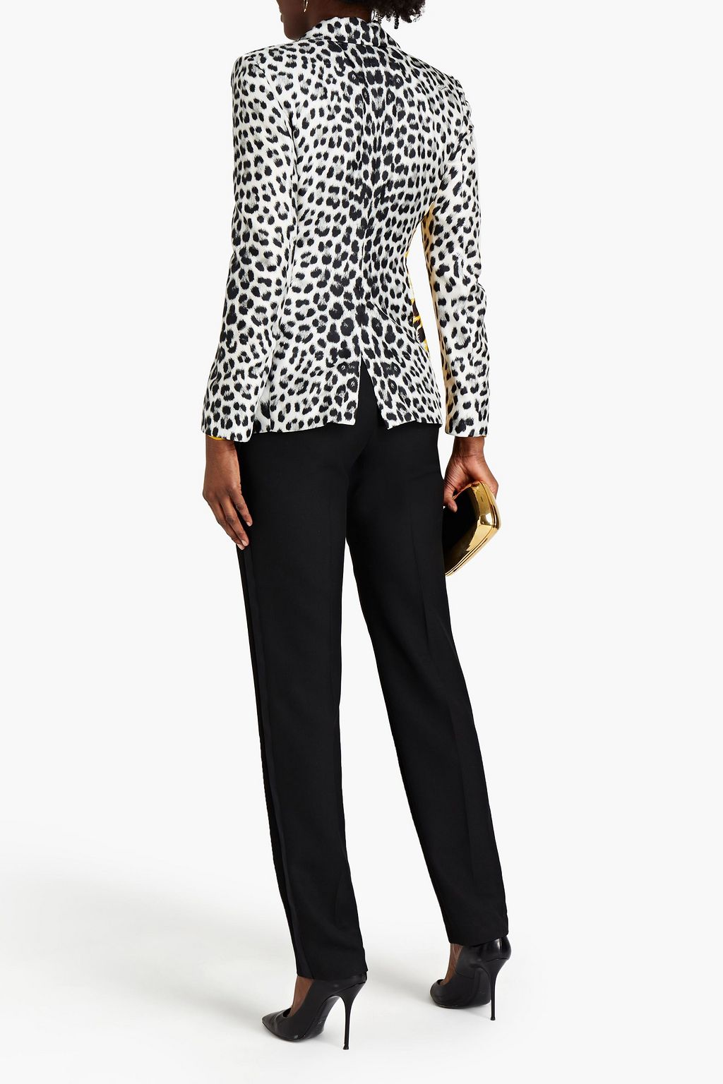 ROBERTO CAVALLI Leopard-print silk-twill blazer