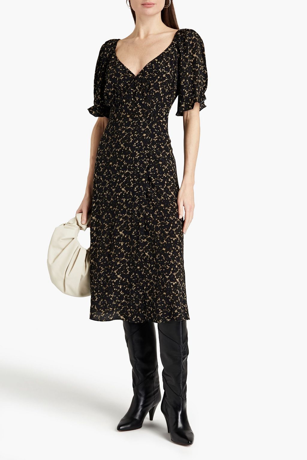 BA&SH Eden floral-print crepe midi dress
