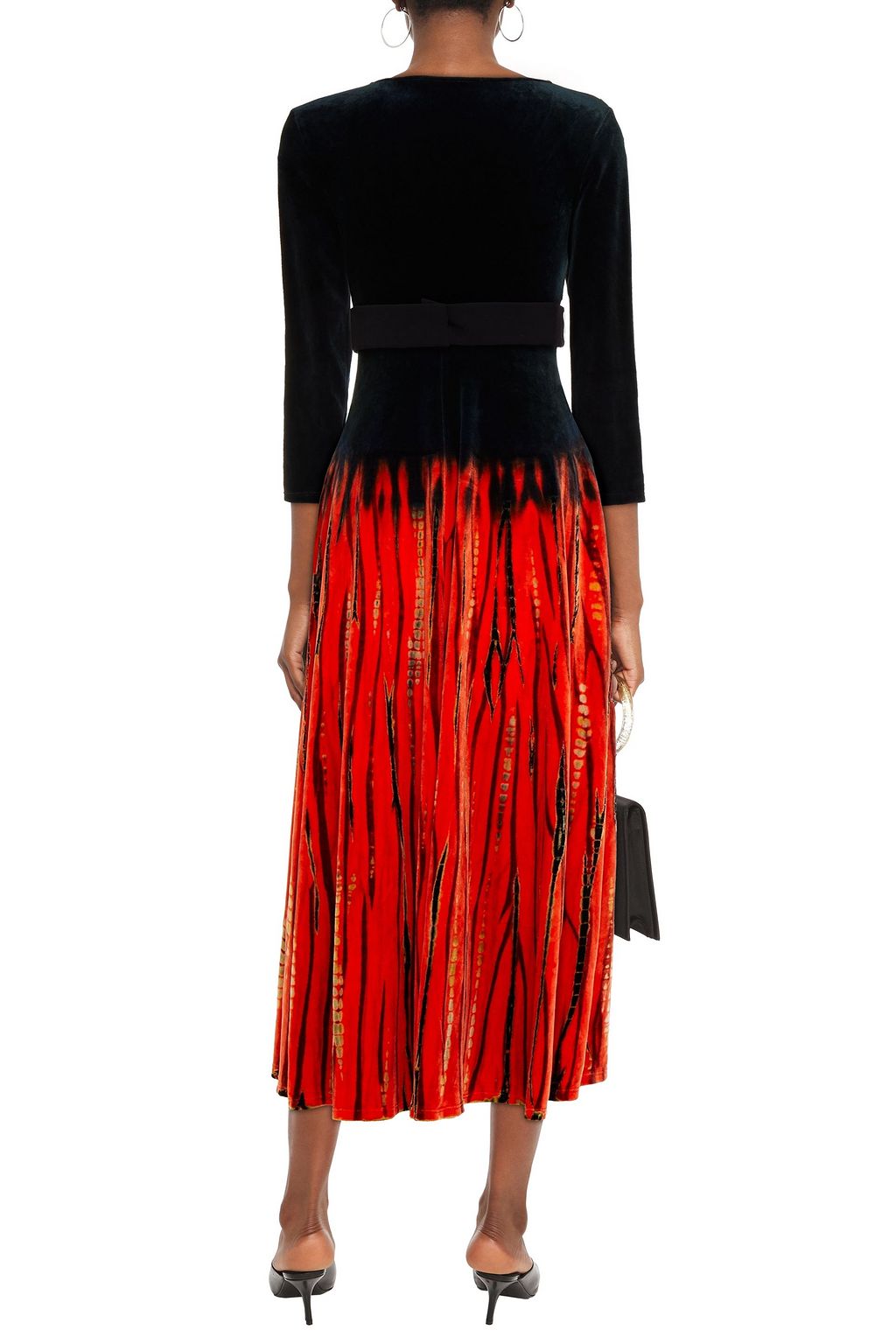 PROENZA SCHOULER Midikleid aus Samt mit Batikmuster