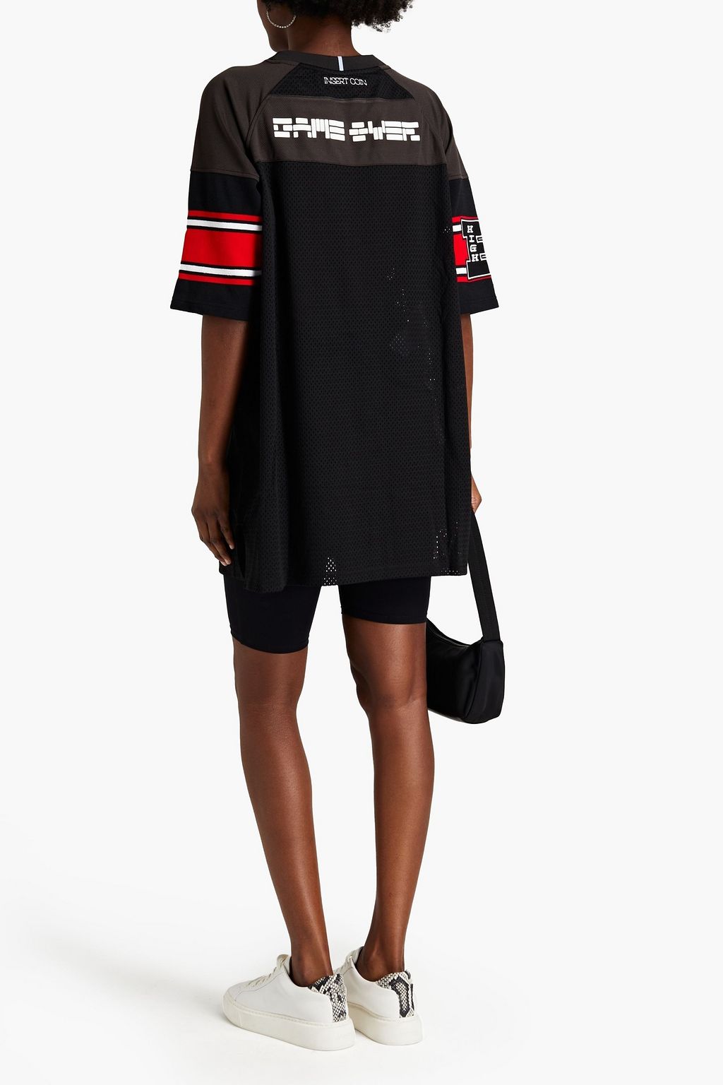MCQ ALEXANDER MCQUEEN Knit-paneled printed mesh mini dress