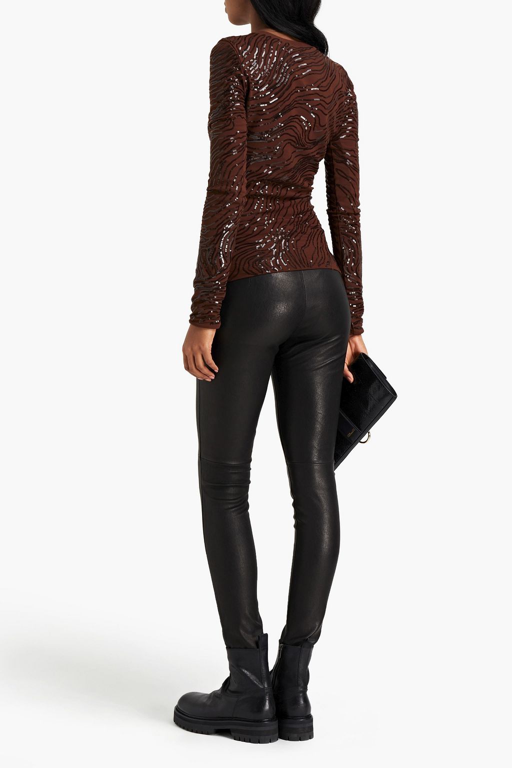 ROBERTO CAVALLI Sequin-embellished mesh top