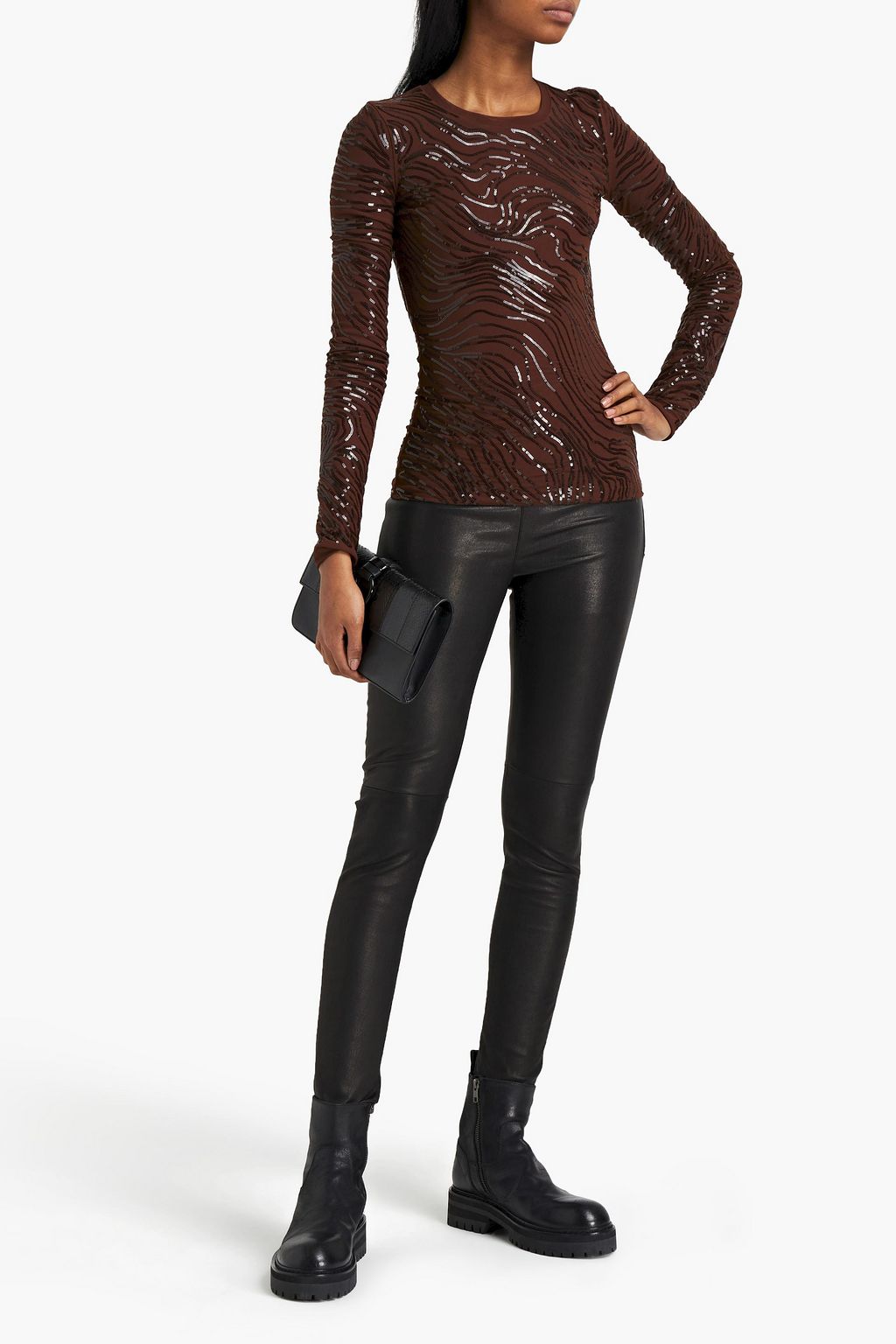 ROBERTO CAVALLI Sequin-embellished mesh top