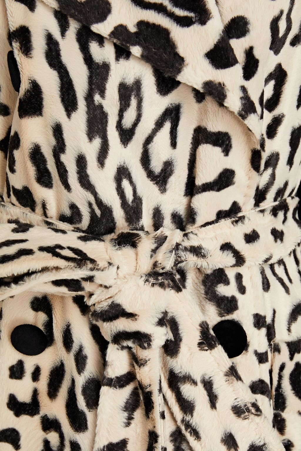 DOLCE&GABBANA Double-breasted leopard-print faux fur coat