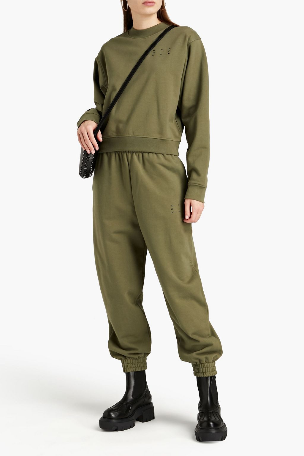 MCQ ALEXANDER MCQUEEN Appliquéd French cotton-terry track pants