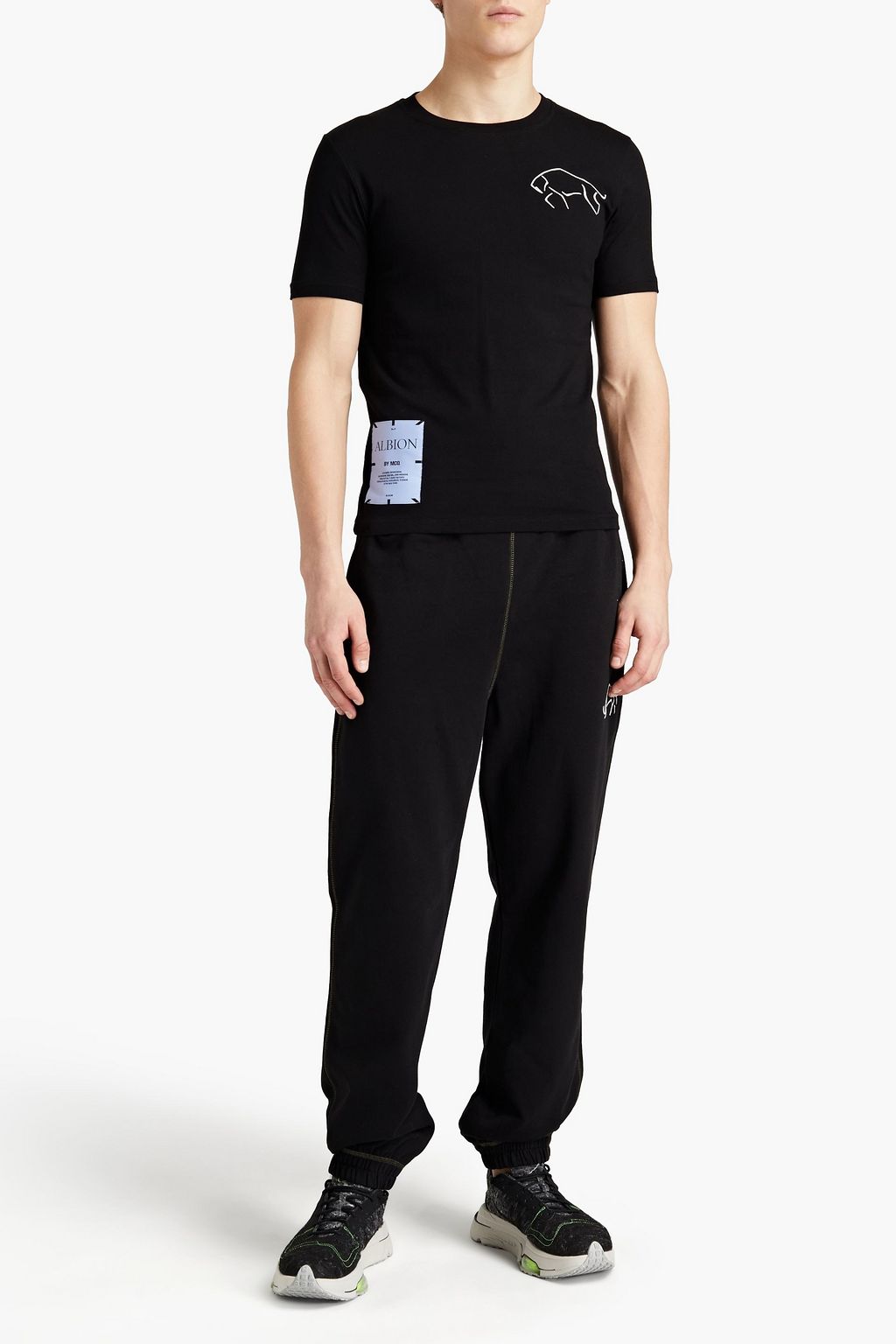 MCQ ALEXANDER MCQUEEN Slim-fit embroidered cotton-jersey T-shirt