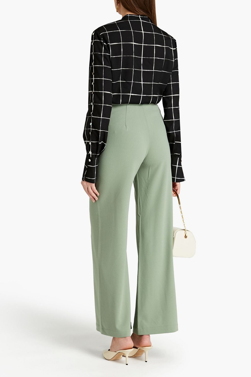 ALTUZARRA Checked crepe blouse