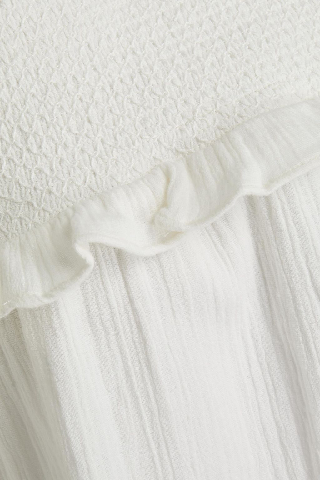 BA&SH Klein smocked cotton-gauze blouse