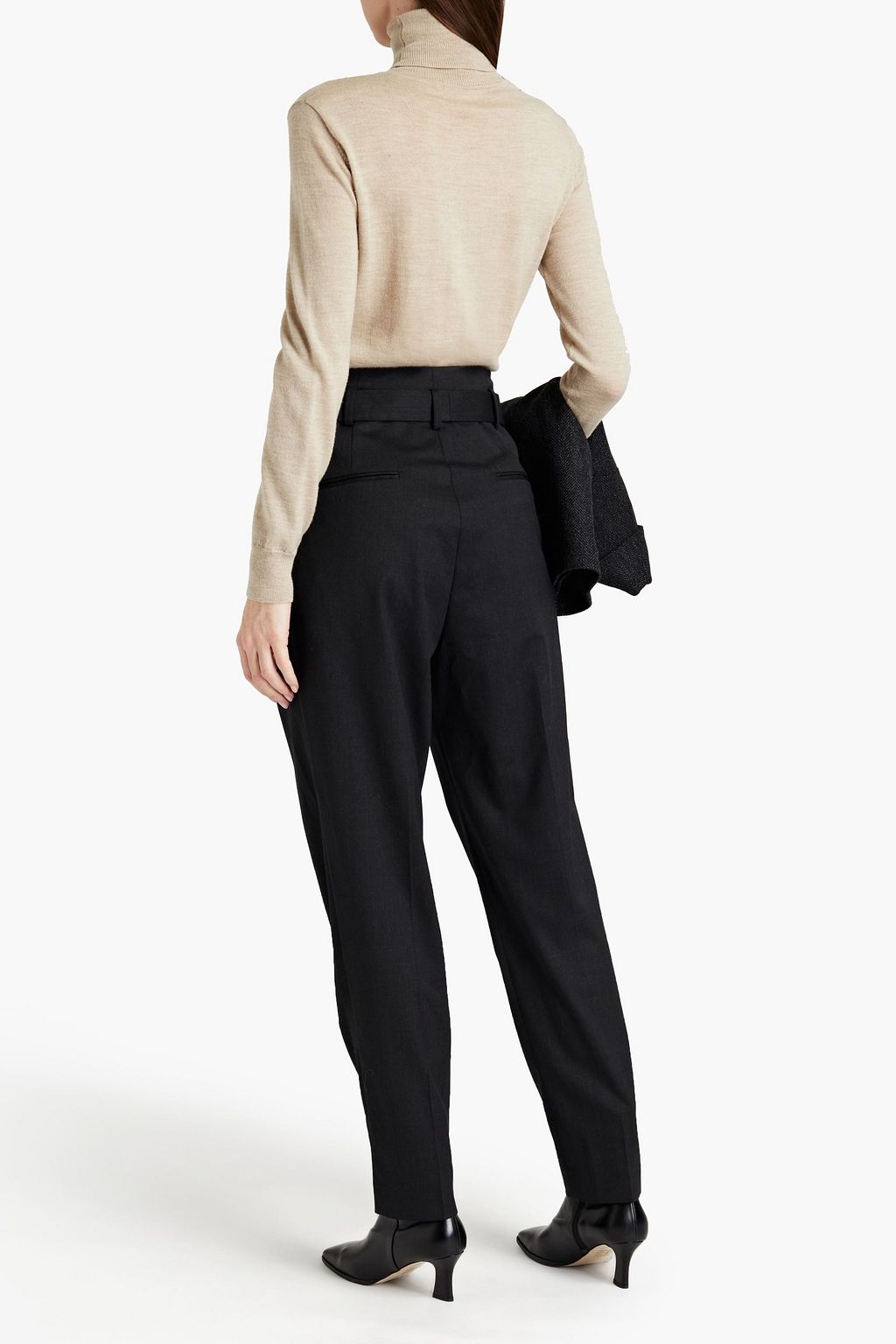BA&SH Filou belted pleated twill tapered pants