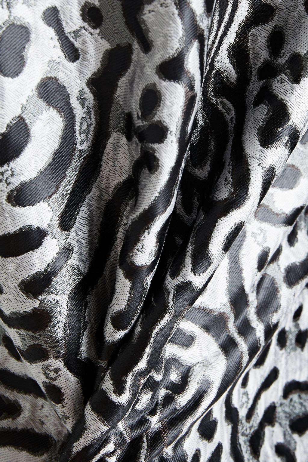 PROENZA SCHOULER Minikleid aus Jacquard mit Leopardenmuster und Federn