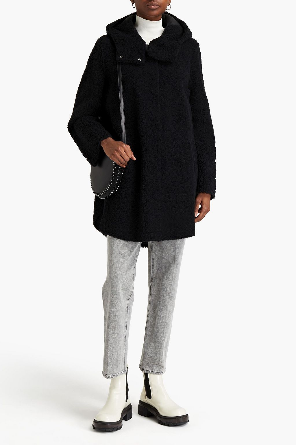 YVES SALOMON Shearling hooded coat