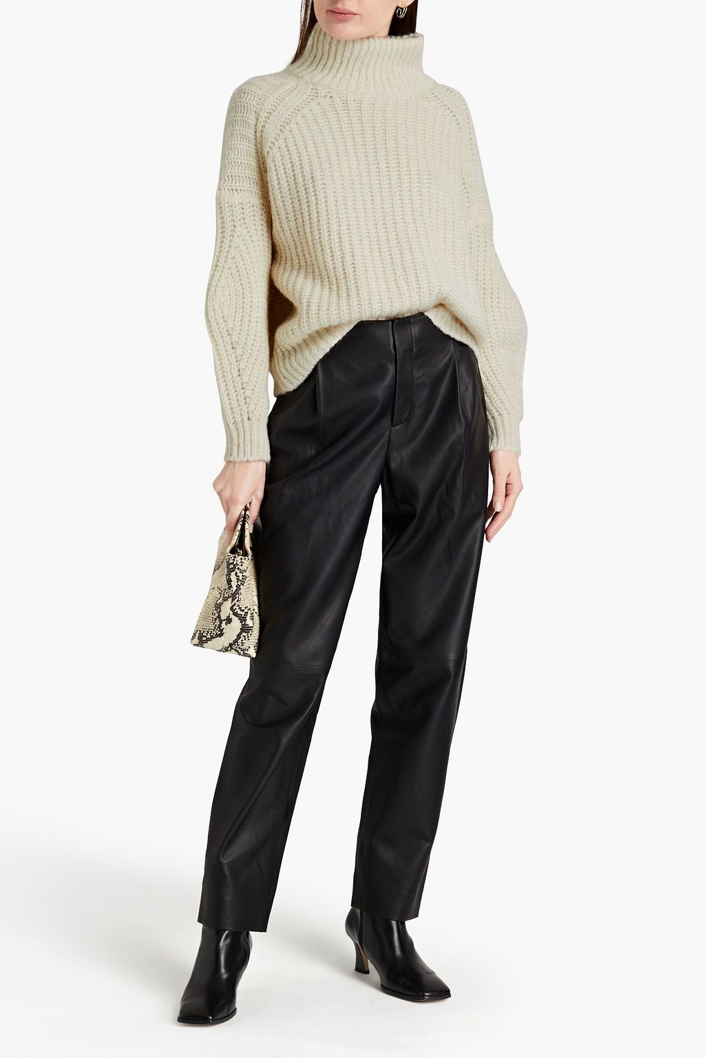 BA&SH Oversized ribbed-knit turtleneck sweater