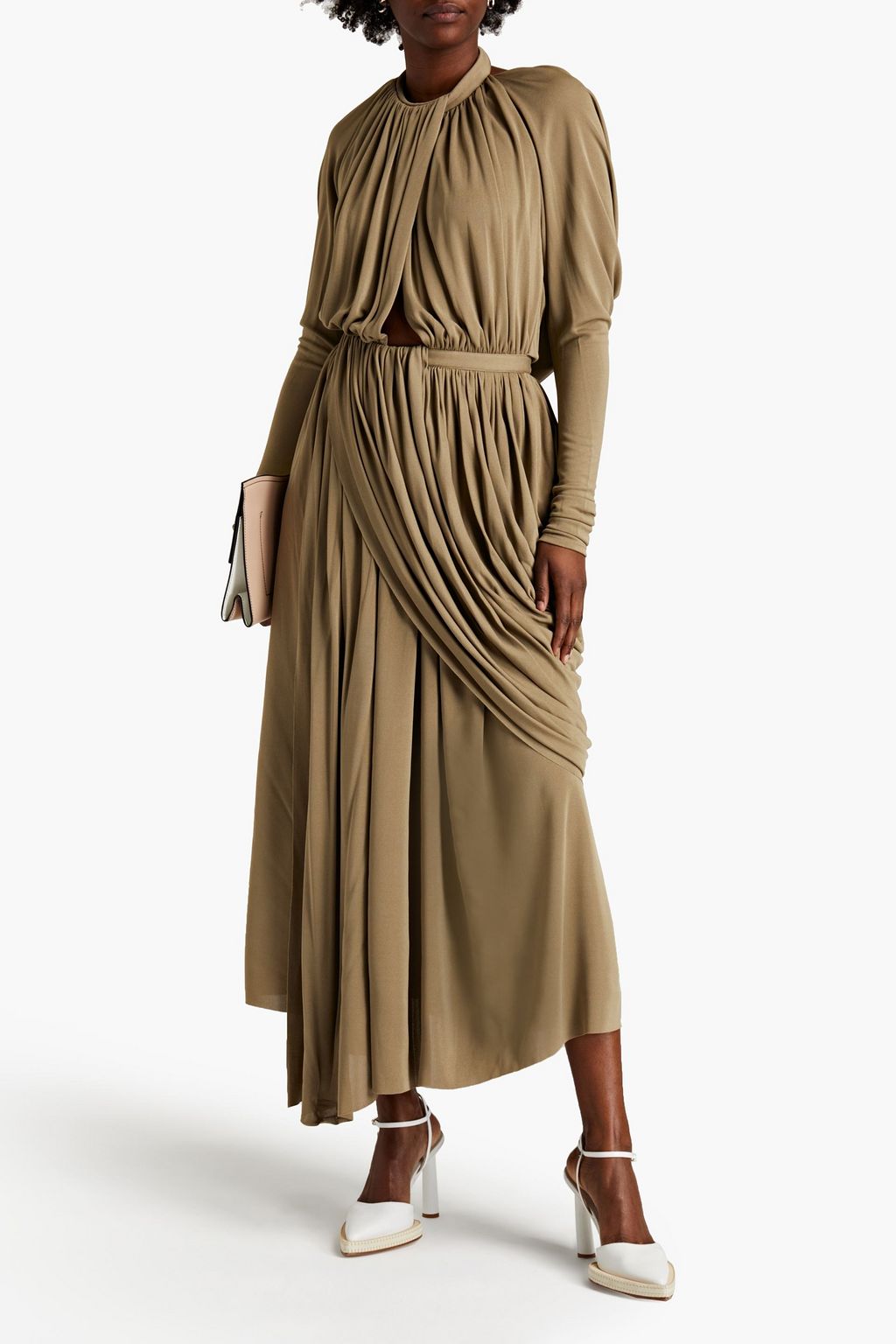 PROENZA SCHOULER Cutout draped jersey maxi dress