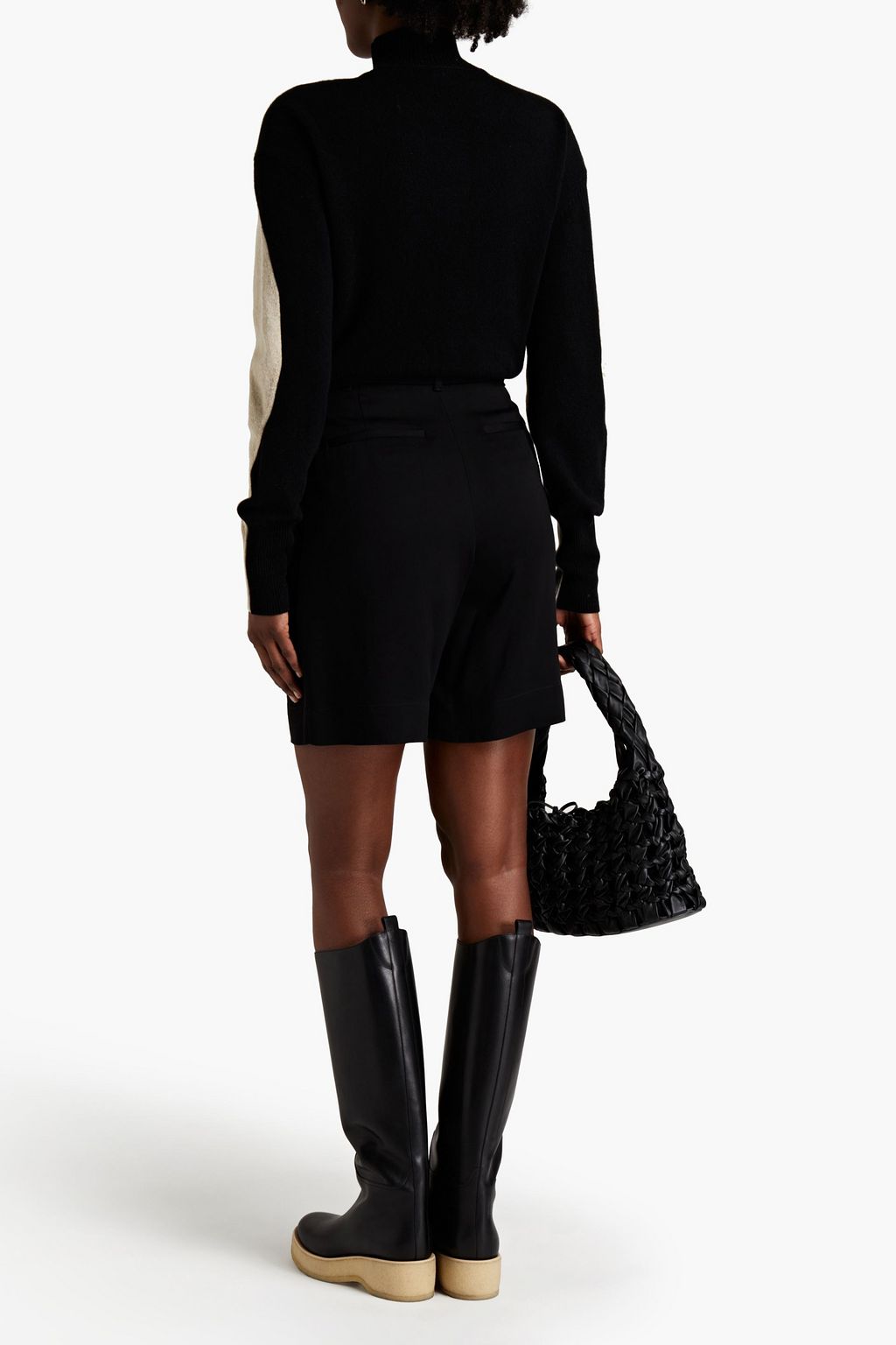 PROENZA SCHOULER Two-tone cashmere-blend turtleneck sweater