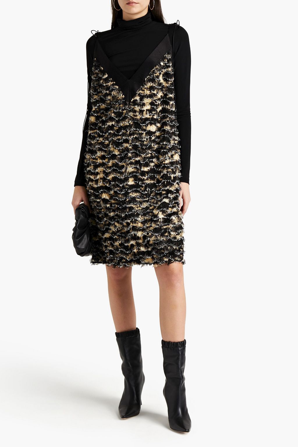 PROENZA SCHOULER Satin-trimmed printed fil coupé dress