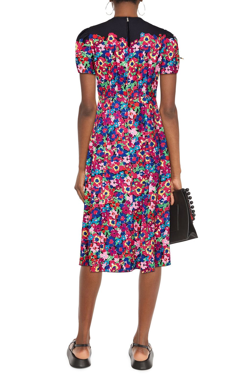MARC JACOBS The 40's embellished floral-print crepe midi dress