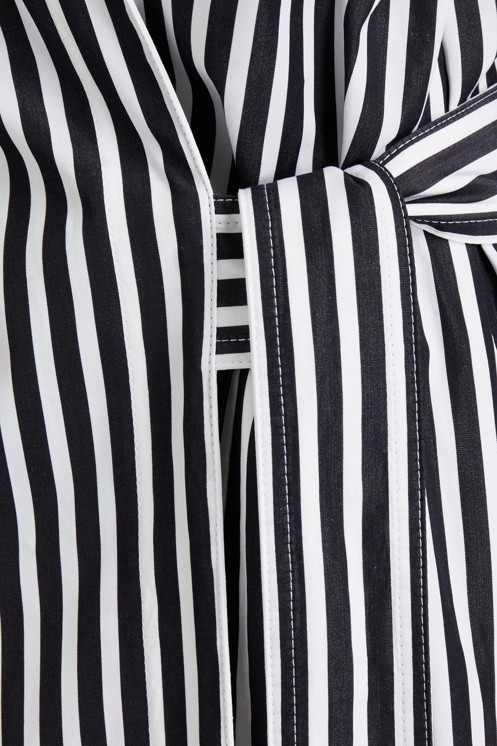 PROENZA SCHOULER Cutout striped cotton-poplin midi wrap dress