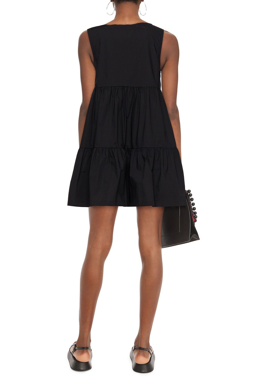 MARC JACOBS The Tent embellished gathered organic cotton-poplin mini dress