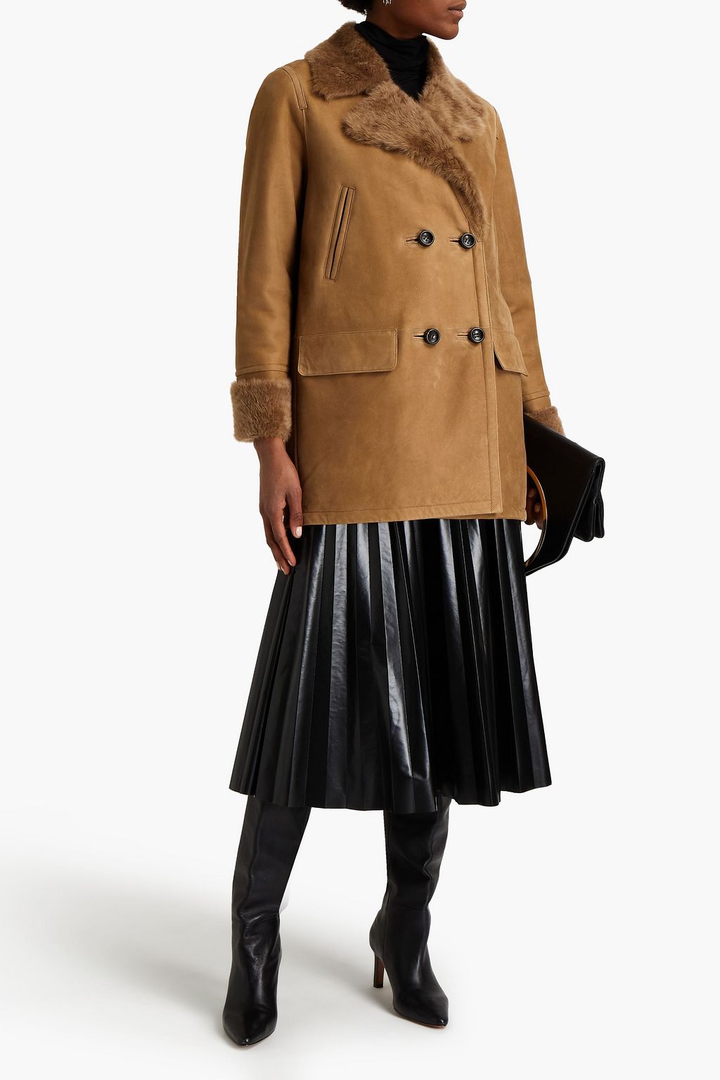 YVES SALOMON Double-breasted shearling coat