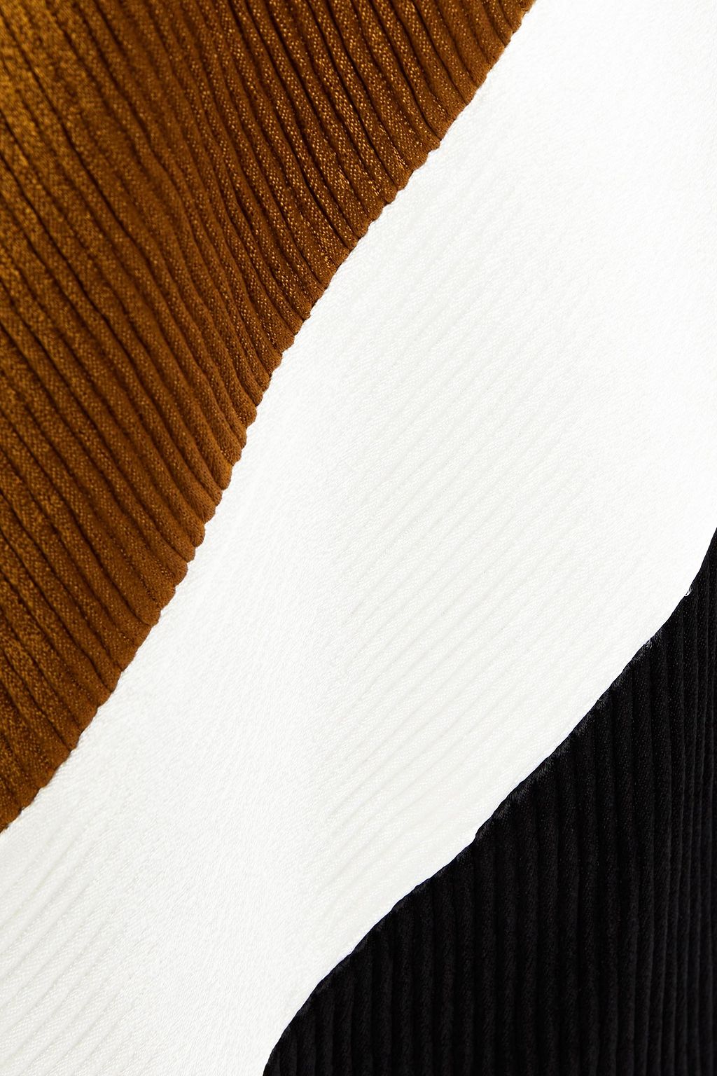 PROENZA SCHOULER Plissiertes Midikleid aus glänzendem Crêpe in Colour-Block-Optik