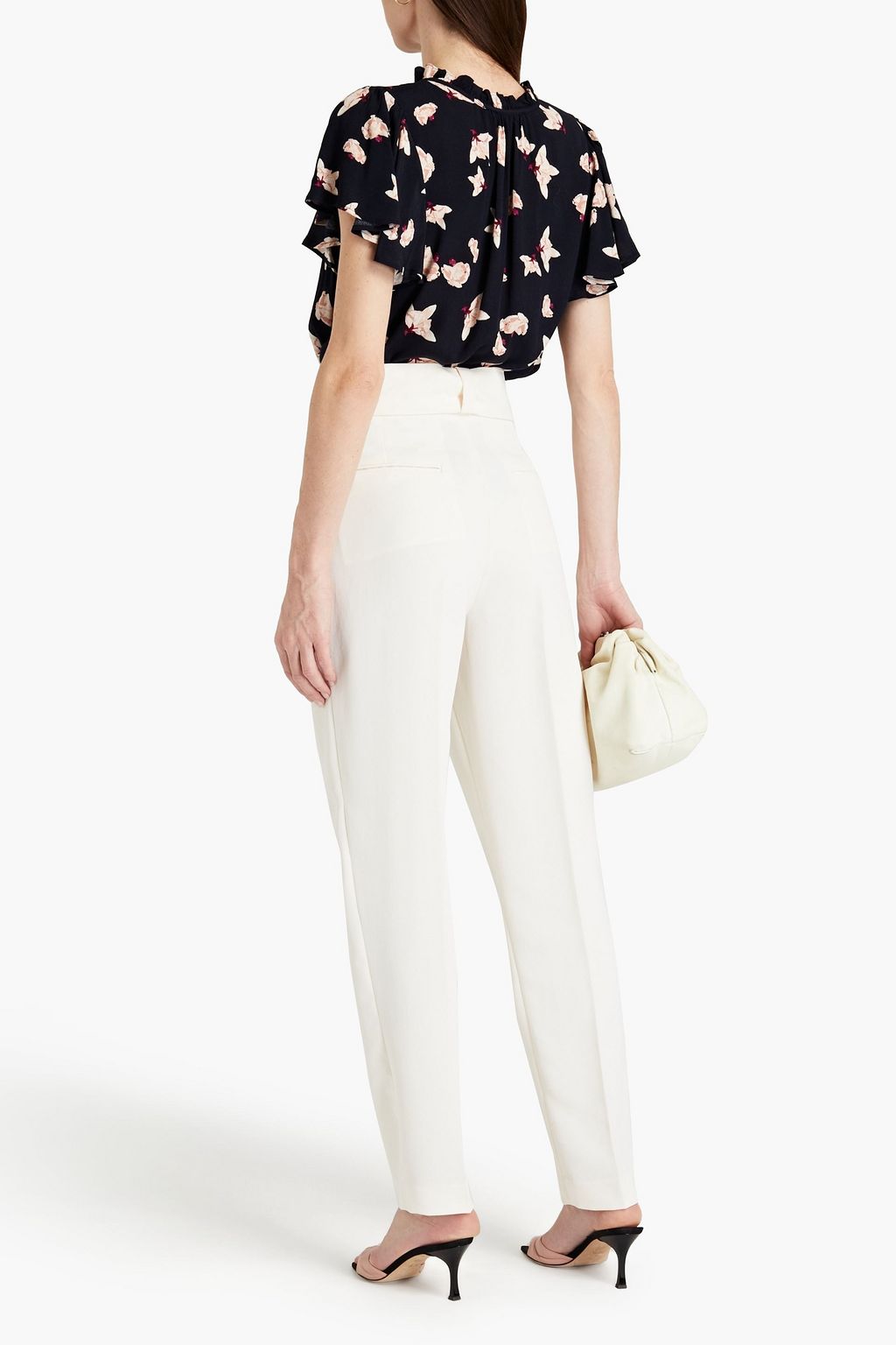BA&SH Kila ruffle-trimmed floral-print crepe top