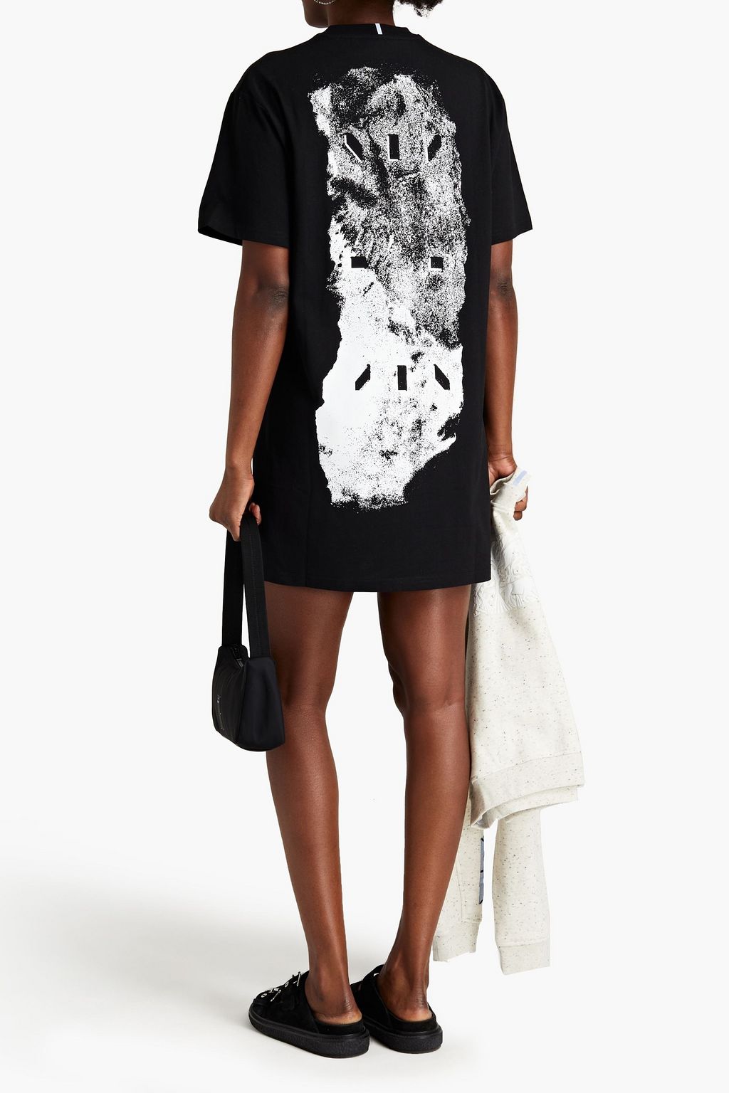 MCQ ALEXANDER MCQUEEN Appliquéd printed cotton-jersey mini dress