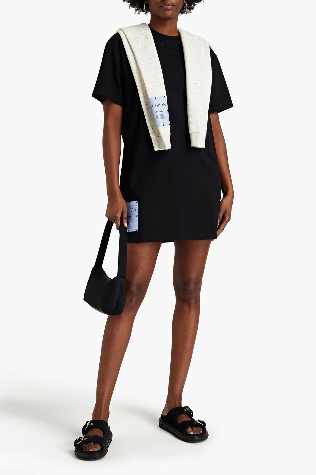 MCQ ALEXANDER MCQUEEN Appliquéd printed cotton-jersey mini dress