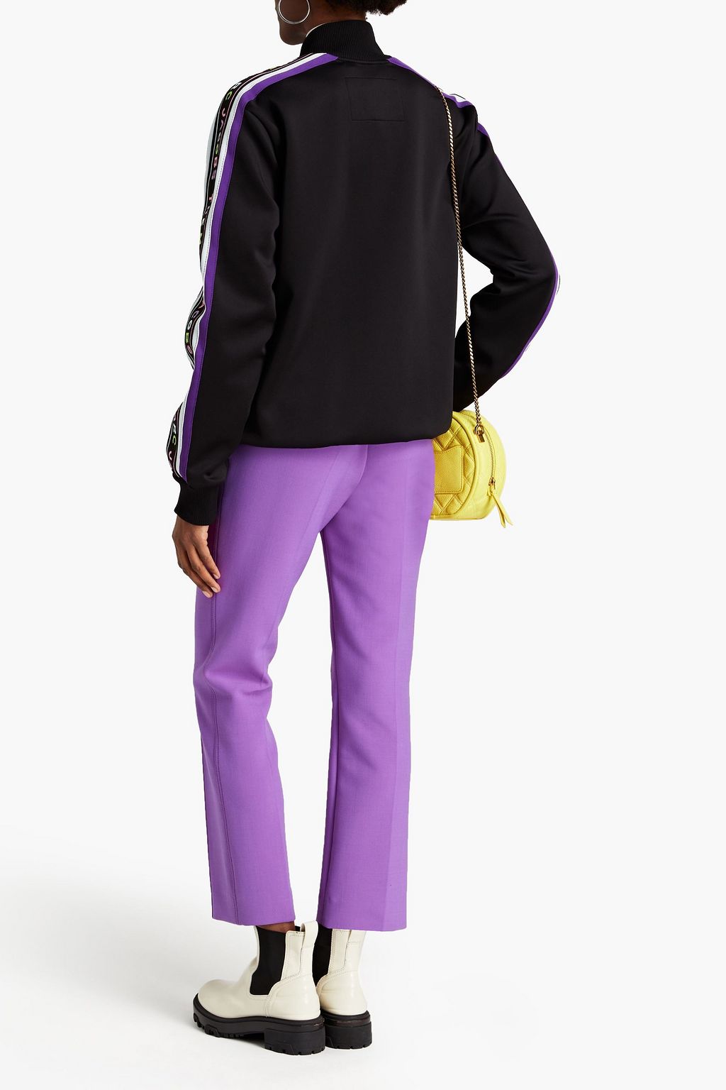 MARC JACOBS Embroidered striped jersey track jacket