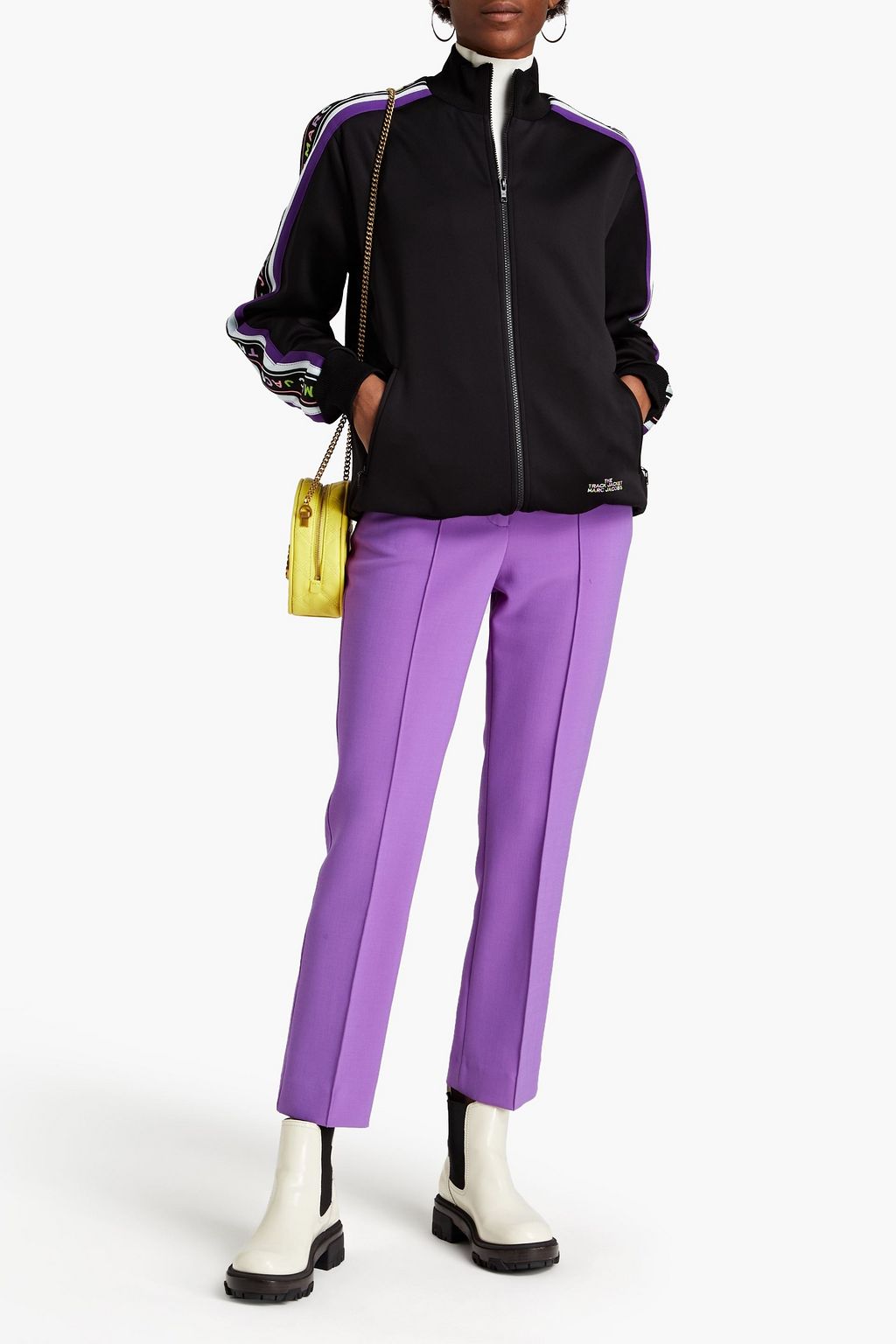 MARC JACOBS Embroidered striped jersey track jacket