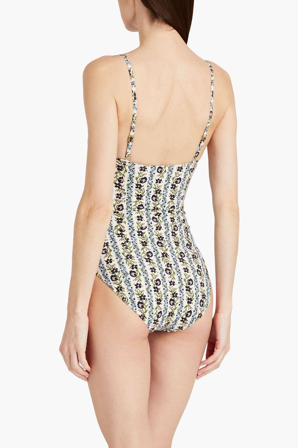 TORY BURCH Floral-print underwired swimsuit