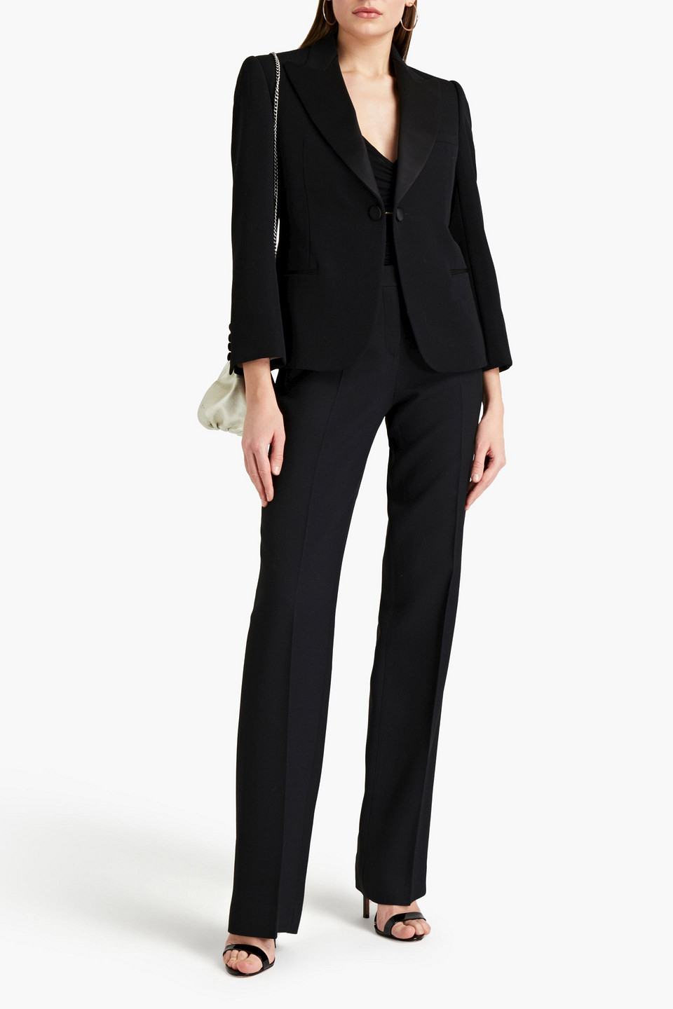 Marc Jacobs Satin-trimmed Wool-crepe Blazer In Black