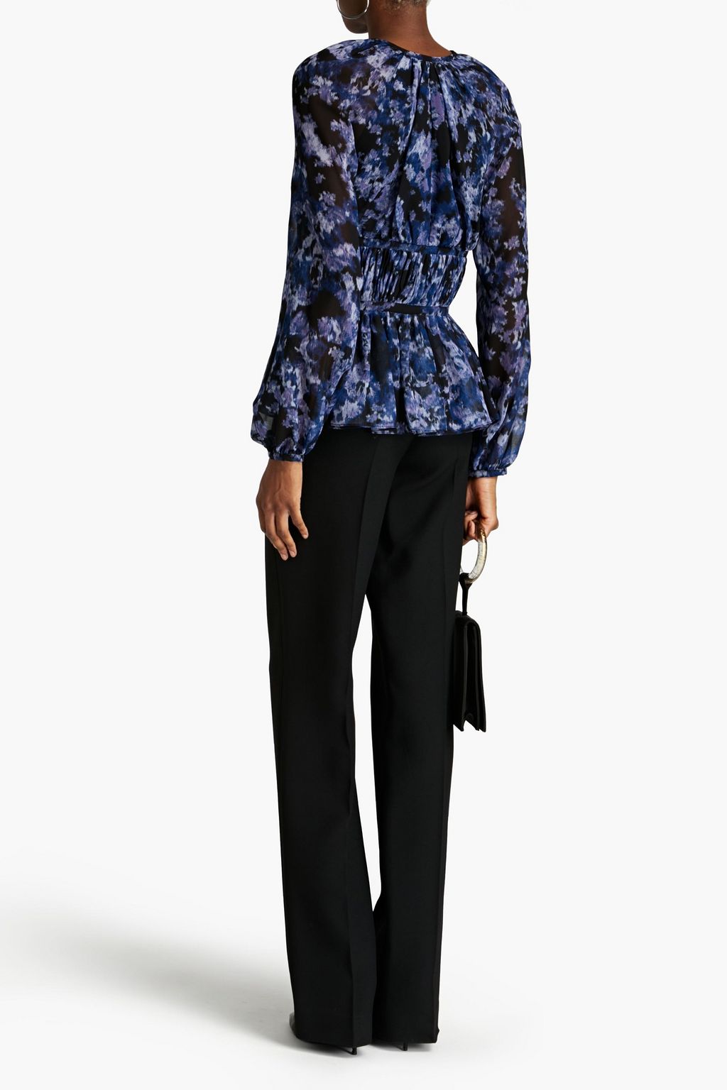 ALTUZARRA Therese gathered printed georgette blouse
