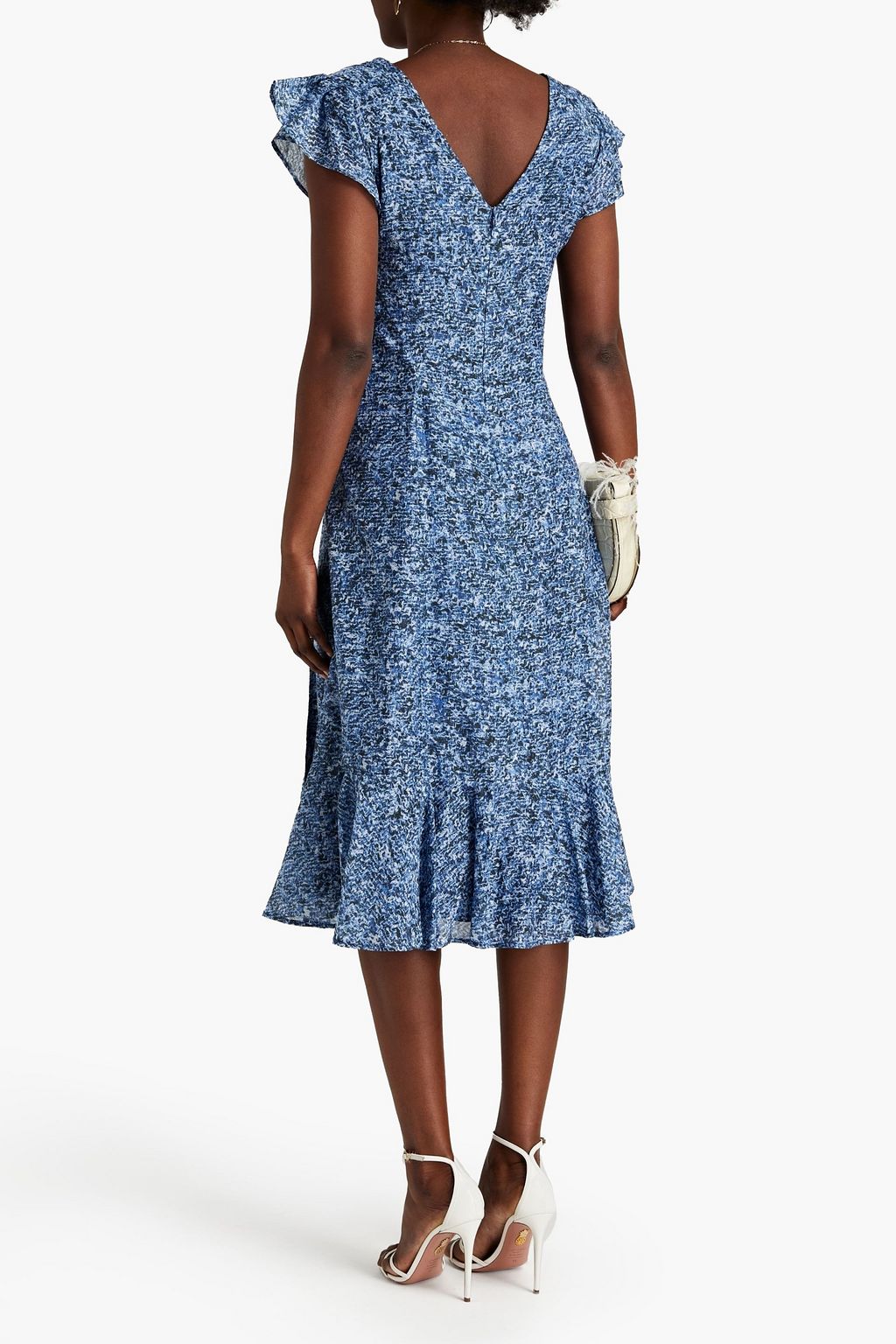 ALTUZARRA Pleated printed cotton and silk-blend voile midi dress
