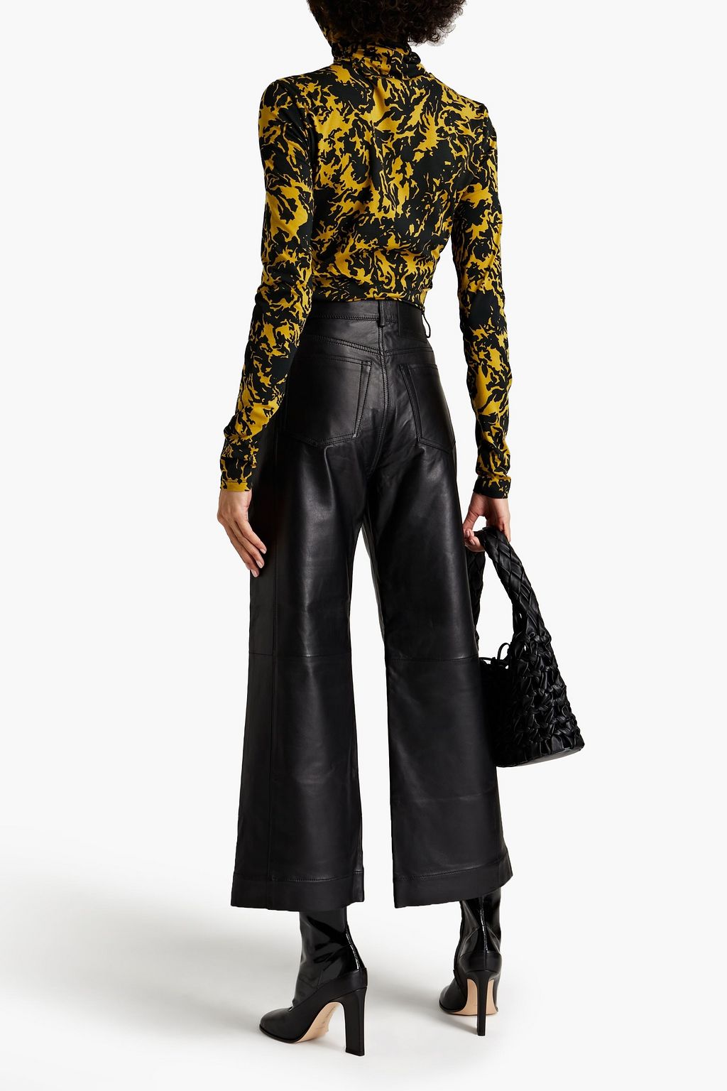 PROENZA SCHOULER Printed cotton-blend jersey turtleneck top