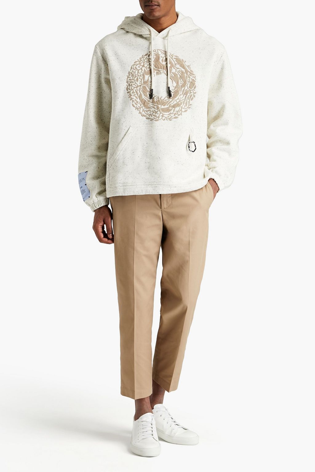MCQ ALEXANDER MCQUEEN Embroidered cotton-blend fleece hoodie
