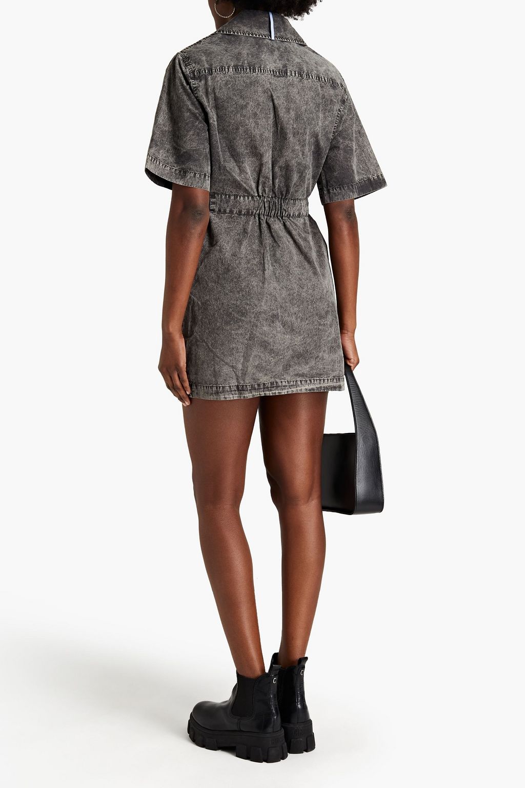 MCQ ALEXANDER MCQUEEN Appliquéd cotton-blend mini shirt dress
