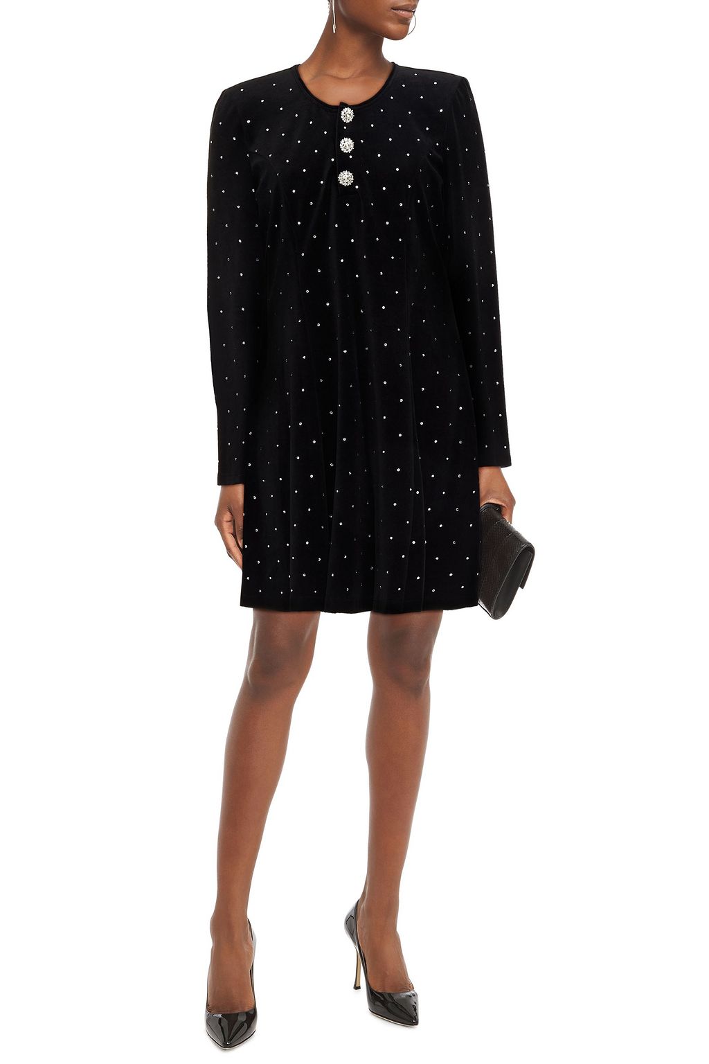 MARC JACOBS Crystal-embellished velvet mini dress